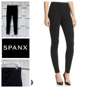 SPANX Black Ponte Knit Jeanish Ankle Leggings Pants Women's Size‎ M Medium